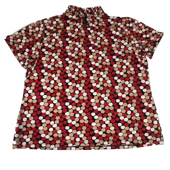 Women’s Polka Dot Ruched Mock Neck Back Keyhole Size Large / XL? - Picture 2 of 9